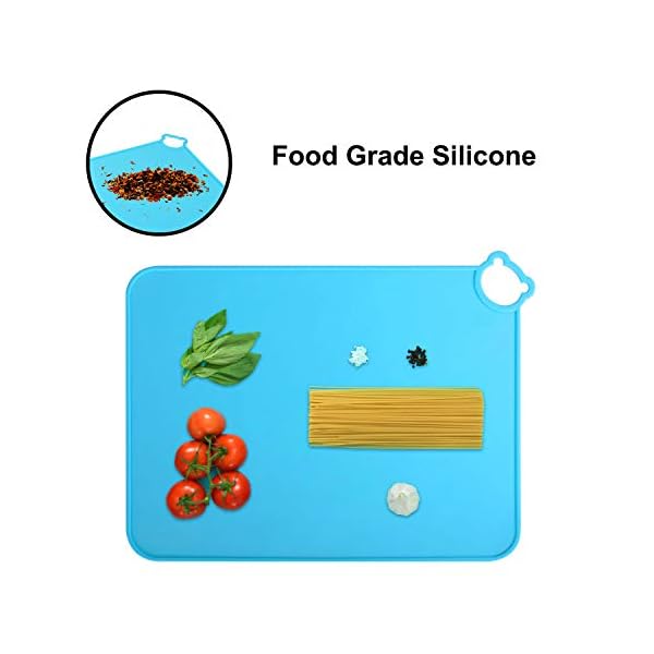 Silicone-Placemats-for-Kids-BabyDishwasher-Safe-Table-MatsToddlers-Portable-Food-Mat-Travel-Set-of-2-Gary-Blue Silicone Placemats for Kids Baby,Dishwasher Safe Table Mats,Toddlers Portable Food Mat Travel Set of 2 (Gary-Blue)