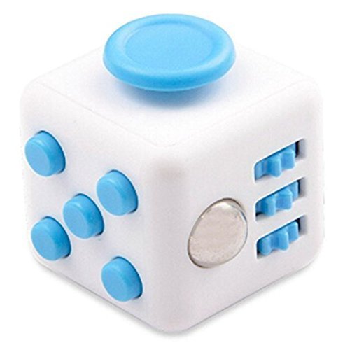 Generic Color Stress Cube, White/Black (& 01 Fidget Cube USA, Blue White)