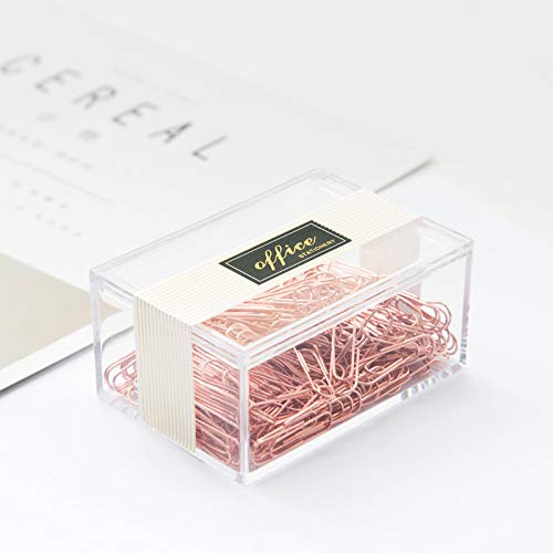 Rose Gold Paper Clips, Topgogo 200pcs 28mm Large Paper Clips Non-Skid Smooth Finish Steel Wire Medium Office Supply Accessories