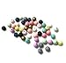 48pc pastel round wooden beads 18mm with 4mm hole, painted for DIY crafting and jewelry making
