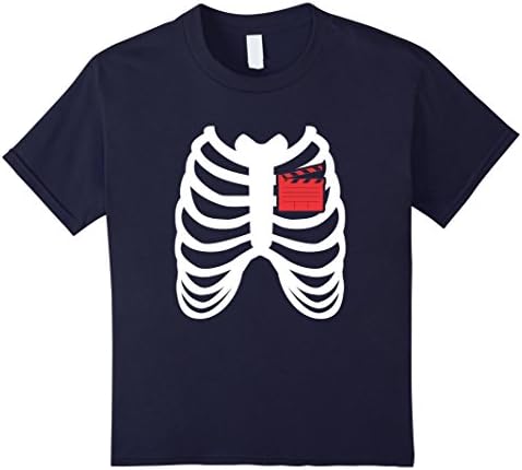 Kids Rib Cage Funny Halloween Filmmaker Film T Shirt Gift 12 Navy
