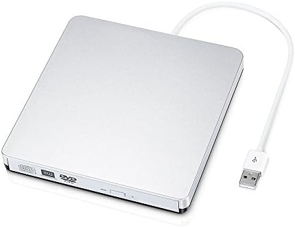 WINTALE USB 2.0 Slim External DVD CD Burner Portable CD/DVD-RW Reader Writer Drive Player for Apple Mac,Mini, Mac Pro, Mac Air and other Laptops, Desktops,Windows 10 Compatible