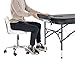 Artechworks Adjustable Rolling Swivel Massage Stool for Salon Spa Tattoo Facial Medical Office Chairs with Backrest Wheels and Metal Plate Frame White (1 Pcs)