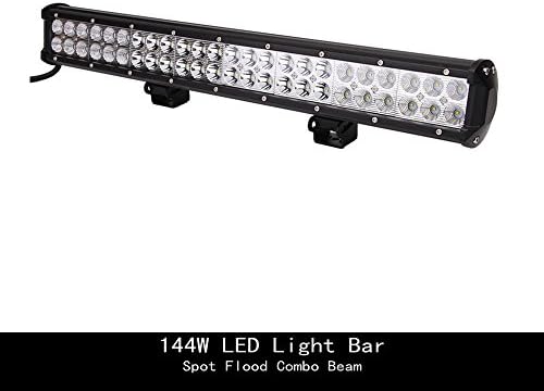 Topcarlight 24" inch 144W Flood Spot Combo Beam LED Work Light Bar for Truck Car ATV SUV 4X4 Jeep Driving Lamp Waterproof