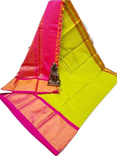 Ayesha fashion made for women 1st quality Chenderi Cotton kuppadam zil checks modal sarees price only super quality