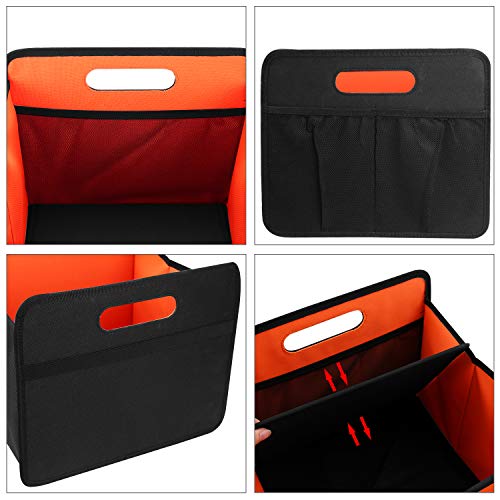COCOBELA Car Trunk Organizer, Collapsible Auto Trunk Organizer Storage Bin, Portable Grocery Cargo Container with Two Large Compartments for SUV, Vehicle, Truck - Thumbnail 5