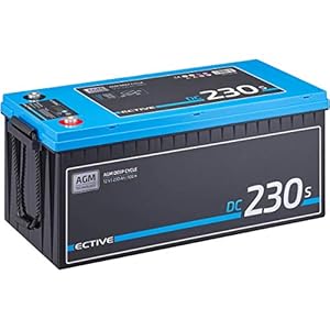 ECTIVE 46Ah 12V AGM Versorgungsbatterie DC 230s mit LCD-Display VRLA Solar-Batterie mit integrierten Nachfüllpacks – Bild 2
