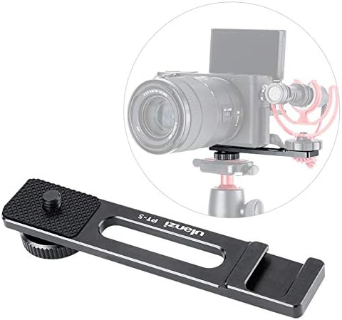 nattiness PT-5 Aluminum Alloy Universal Cold Shoe Extension Bracket, hot Shoe Mounts Extension Bar Dual Bracket for ULANZI PT-5 Microphone Hot Shoe Extension Rod