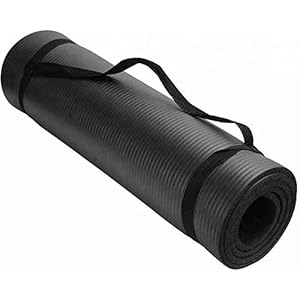 General Packaging Yoga Mat Extra Thick 15mm Non-Slip Pilates Workout Exercise Mat available in Black/Blue//Pink (Black)