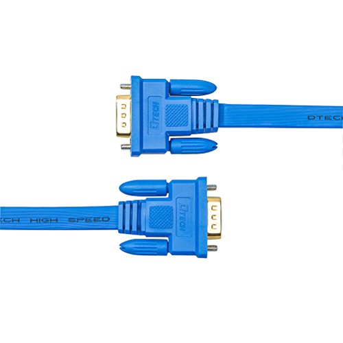 DTECH Ultra Slim Flat Computer Monitor VGA Cable 33 Feet in Blue 10m