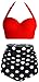 AMOURRI Womens Vintage Polka Underwire High Waisted Swimsuit Bathing Suits Bikini¡­