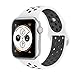 AdMaster Compatible for Apple Watch Bands 42mm 44mm,Soft Silicone Replacement Wristband Compatible for iWatch Apple Watch Series 1/2/3/4-Whitee Black