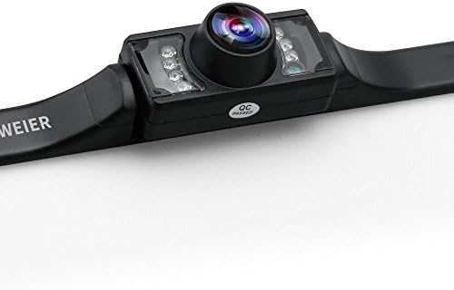KWEER High Definition Wide Viewing Angle License Plate Waterproof 4.3 Inch Car Rear View Camera with 7 Infrared Night Vision LED