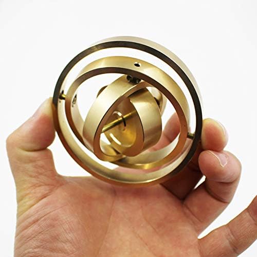 Dashi Fingertip gyro Toy Pure Copper Precision Mechanical Three-axis Gyroscope Metal boy Angular Momentum gyro Creative Balance Toy Anti-Gravity (Three-axis Gyroscope)