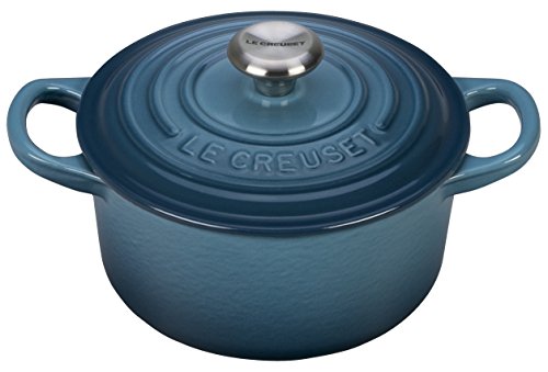 Click Here to See More Images Le Creuset Signature Enameled Cast-Iron 1-Quart Round French (Dutch) Oven, Marine