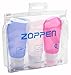 ZOPPEN TSA Approved Travel Bottles 3 Oz x 3, Leak Proof BPA Free Refillable Carry On Containers w/Shampoo Label, Blue/White/Red