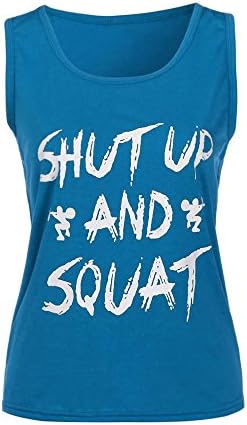 Summer Yoga Tops,Lamolory Women Workout Tank T-Shirt - Gym Clothes Fitness (Blue, XL)