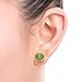 14k Yellow Gold Love Knot Natural Jade Stud Earrings