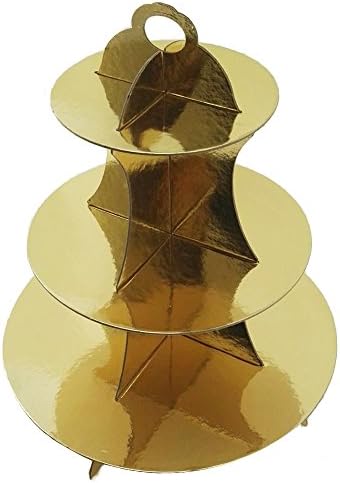 Youmewell Cardboard cupcake stand Gold for Party and Decoration