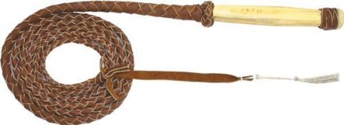 Kathys Show Tack Leather Bull Whip Swivel Handle 8 Ft