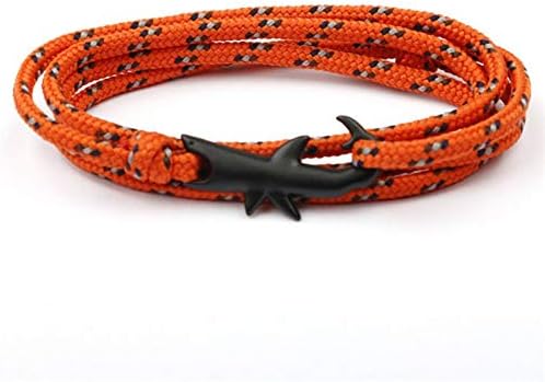 Unisex Bracelet Adjustable Fashion Anchor Bracelet Men And Woman Charm Survival Chain Sport Lovers Bracelets Black Shark Gift