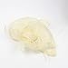 FeiYu Crafts Penny Mesh Hat Fascinator with Mesh Ribbons and Ivory Feathers