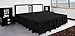 Bed Ruffle Skirt (Queen, Black) Brushed Microfiber Bed Wrap with Platform - Easy Fit Gathered Style 3 Sided Coverage by Utopia Bedding