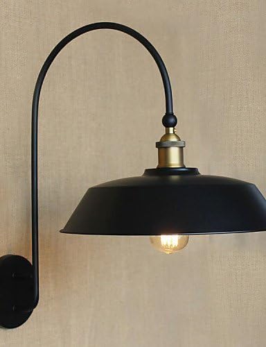 Ling@ Creative American Country Iron Retro Round Industrial Living Room Balcony Aisle Stairs Room Decoration Lamp , warm white-110-120v