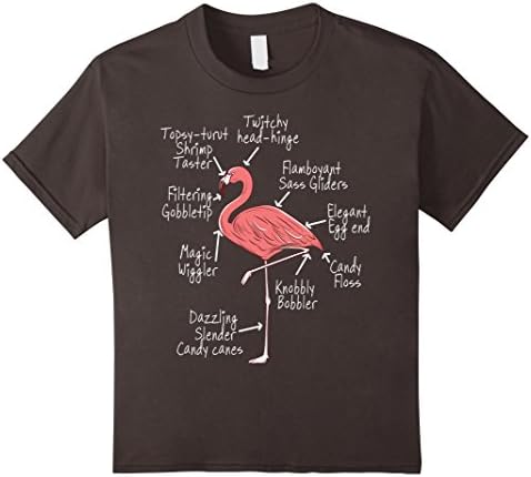 Kids Funny Pink Flamingo Anatomy Shirt 12 Asphalt
