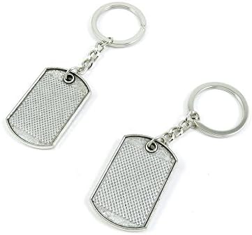 100 Pieces Keychain Keyring Door Car Key Chain Ring Tag Charms Bulk Supply Jewelry Making Clasp Findings R8VT0Y Blank Dog Tag