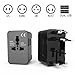 Auxiwa Universal Travel Adapter with Dual 2.1A USB Ports, US UK EU AU Worldwide Wall Adapter, International AC Wall Charger-Black