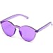 WearMe Pro Colorful One Piece Transparent Round Sunglasses | Fun Rimless Glasses for Women and Men | Retro Festival Sunnies