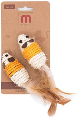 MorePets Premium Feather Teaser Exerciser For Cat and Kitten - Cat Toy Interactive Cat Wand (Rat)
