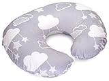 Minky Nursing Pillow Cover - Perfect Slipcover for Breastfeeding Moms | Soft Fabric Fits Snug On Infant Nursing Pillows to Aid Mothers While Breast Feeding | Stars and Clouds