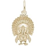 Turkey Charm In 14k Yellow Gold, Charms for