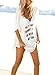 Rainlover Womens Letters Print Baggy Swimwear Bikini Cover-ups beach Dress A-White One Size fits most
