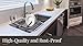 Shanik Expandable Draining Dish Rack - Over The Sink Dish Drainer, Sponge Rack with Two Utensil Holders - Sit in Sink or On The Counter - Adjustable from 14