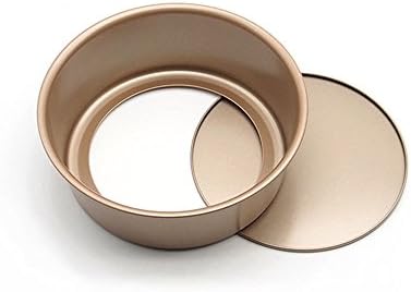 Kitchen Baking Cake Round Pan Mould Bakeware with Removable Bottom, Champagne, 8"