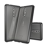 Nokia 8 Caes,Dretal Anti-Scratch Clear Hard Acrylic Back & Soft TPU Bumper Protective Cases Slim-Fit Shock Absorption Armor Cover For Nokia 8 (Black/Clear)