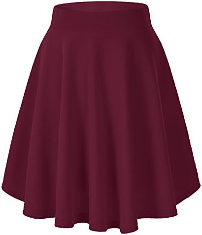Urban CoCoWomen's Basic Versatile Stretchy Flared Casual Mini Skater Skirt