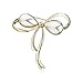 OCTCHOCO Bow Brooches Imitation Pearl Simple Bowknot Clip Pin for Women Dress Shawl (Gold)