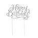 PALASASA Happy Birthday Cake Toppers Silver letters happy birthday and love star,Party decor Decorations,Set of 7