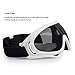 FREEHAWK® Protective BMX Eyewear Goggles with Adjustable Strap for Hunting Riding BMX Cycling Motorcycling Climbing and Shooting (White, Grey)