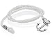 Regetta Jewelry Anchor White Braided Double Wrap Leather Wristband with Anchor Clasp