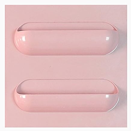 SUOWO Small Adhesive Wall Plastic Kids Storage Organizer Box for Bathroom Living Room Bedside Toiletry Kitchen (Two holders, Light Pink)