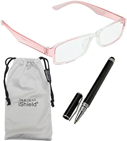 True Gear iShield Anti Reflective Coated Glasses - Stylish half Frame (Clear) - Pink