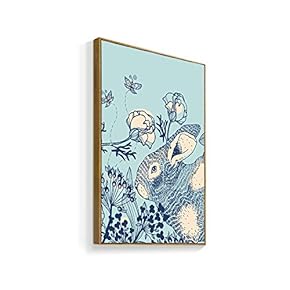 Framed Canvas Wall Art for Living Room, Bedroom Chinese Ink Birds and Flowers Canvas Prints for Home Decoration Ready to Hanging - 16x24 inches