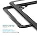 Black Car License Plate Frames,2 PCS Stainless Steel Licence Plate Covers with 2 Holes Fixed for US Car Number Plate by Eyouic