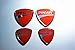 Ducati Stickers for helmet tank Chrome & red Decals 4 pcs