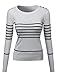 Awesome21 Women's Comtemporary Textured Bold Stripe Sweater